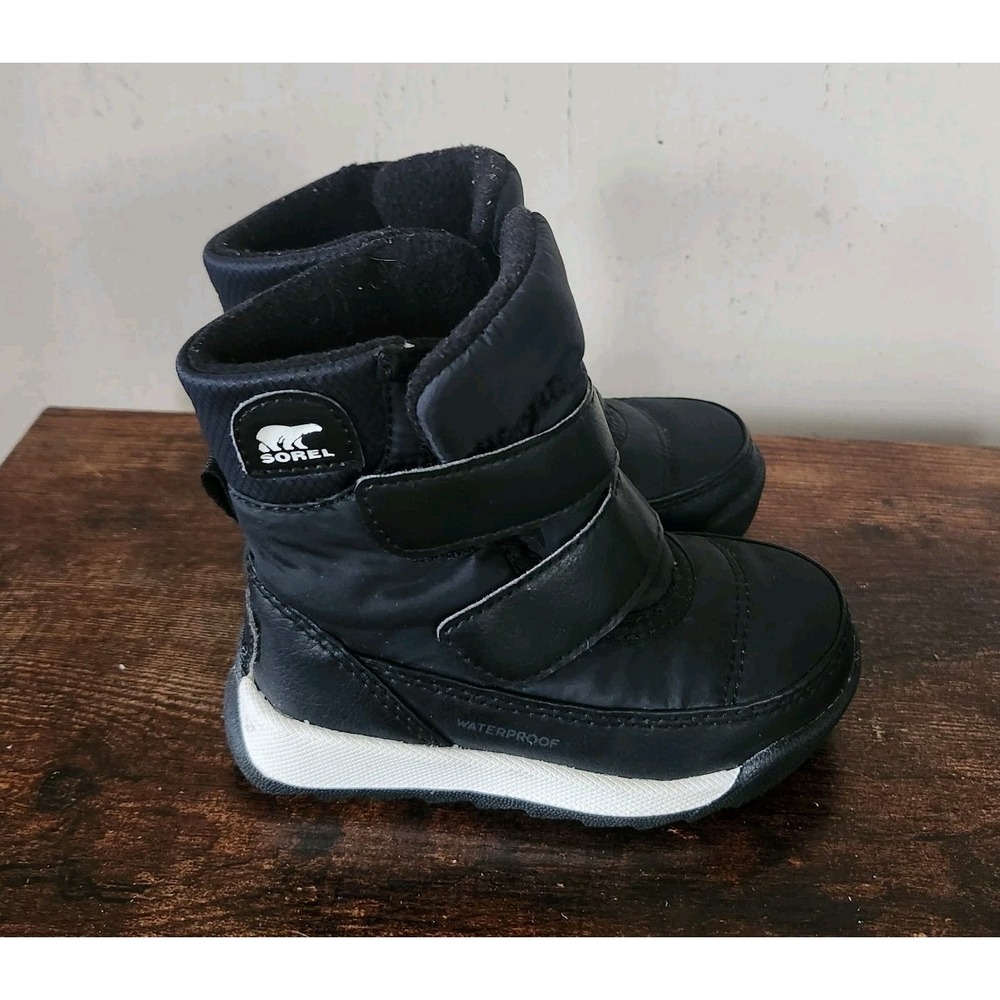 Sorel Unisex To Toddler Size 6 Black Waterproof Snow Boots Synthetic Upper